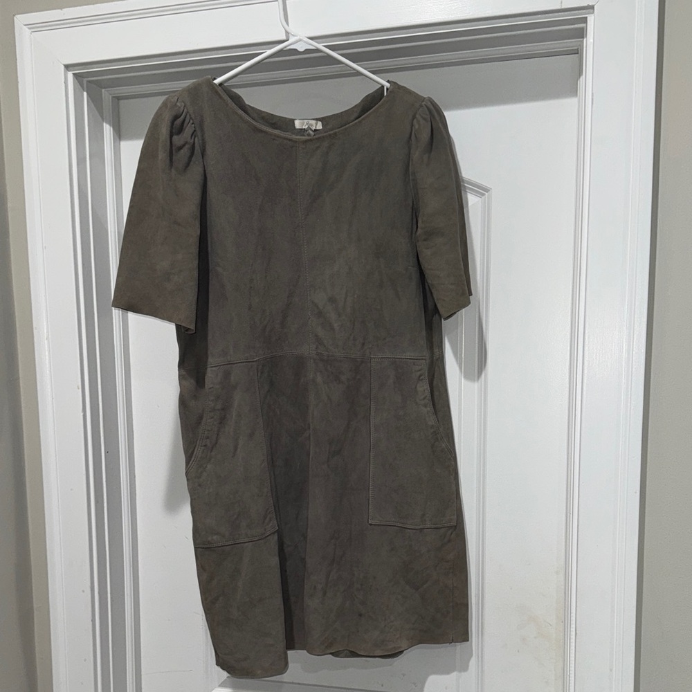 Joie Taupe Suede Midi Dress